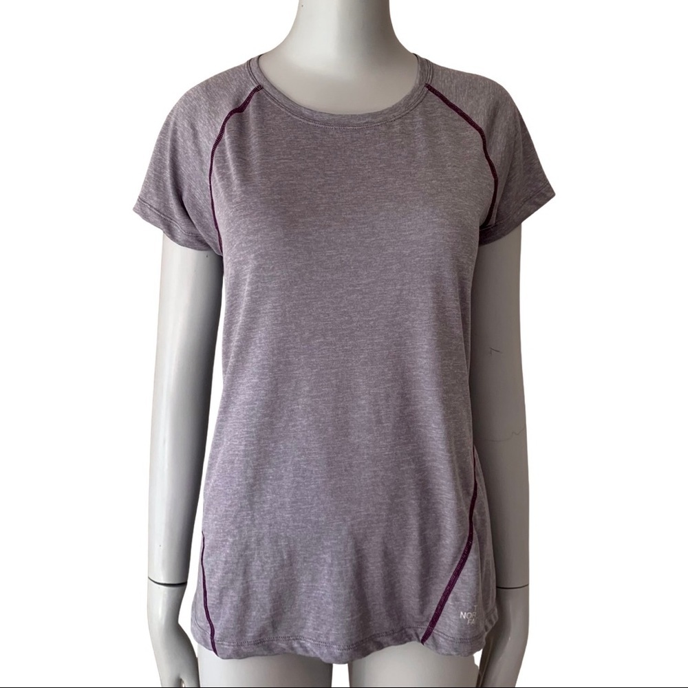THE NORTH FACE Athletic Top Crewneck Short Sleeve Purple Hiking Activewear